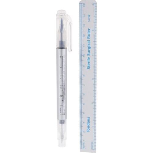 Skin Marker Pen Ruler Scribe Tool Piercing Permanent Makeup