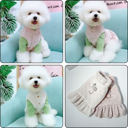 Cute Dog Dress Winter Pet Harness Coat Outfit Cat Chihuahua Yorkie Clothes Yorkshire Poodle Pomeranian Schnauzer Pet Costume