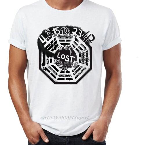 Hip Hop Men T-shirts lost roll Dharma station bear bat Dharma initiative Nerdy Street Guys Tops & Tees Swag 100% Cotton Camiseta
