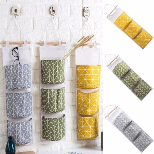 2019 new 1 x 3 Grids Wall Hanging Storage Bag Organizer Container Decor Pocket Pouch Home 3 Color