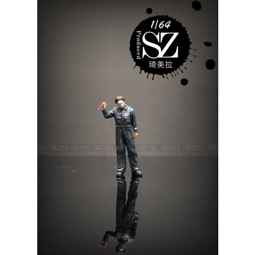 New 1/64 Scale Resin Die-casting Halloween Killer Doll Car Model Scene Layout Collection Decoration Toy