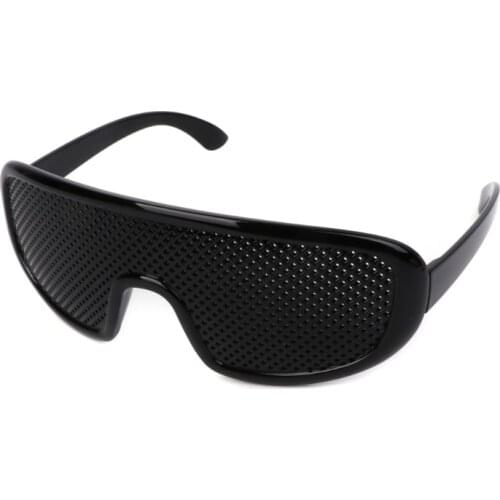 Hot Black Unisex Vision Care Pinhole Eyeglasses pin hole Glasses Eye Exercise Eyesight Improve Plastic Natural Healing Cheap