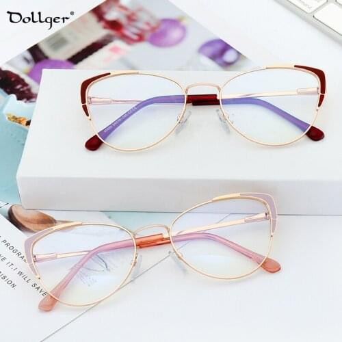 Blue Light Blocking Glasses Women Men Vintage Cat Eye Metal Eyeglasses Frame Clear Lens Eye Protection Phone Game Goggles C053