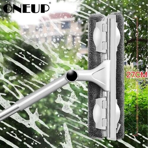 ONEUP High-rise Window Cleaning Brush Double-sided Telescopic Rod Window Cleaner Squeegee Wiper Rotating Head Cleaning Brushes