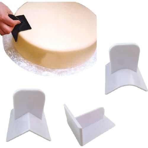 Cake Smoother Paddle Right Angle Tool Plastic Kitchen Utensil Fondant Sugar Craft Polish Finisher Decor Solid Color Bakeware