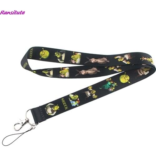 Ransitute R1408 Green Monster Funny Donkey Key Chain Lanyard Neck Strap For Phone Keys ID Card Creative Lanyards