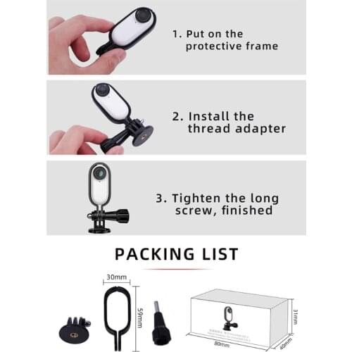 Extended Transfer Protective Frame Mount Bracket Stabilizer for-Insta360 Go 2 448F