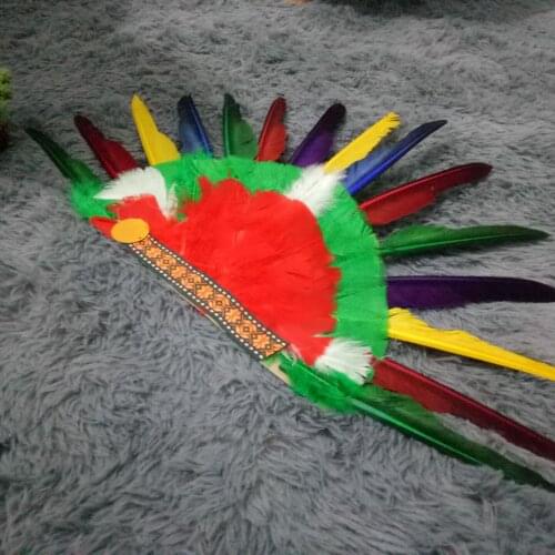 New Year Cosplay Props Indian Chief Hat Feather Headdress Thanksgiving Day Carnival Costume Party Props Kids and Adult Headwear