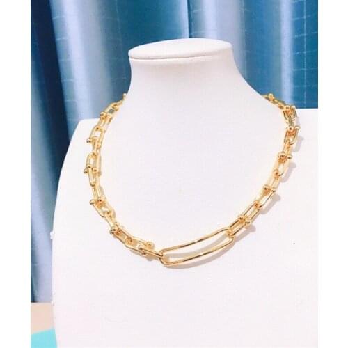Luxury brand link chain Jewelry For Women Long Key Lock Pendant Lucky Go Party hardware Necklace