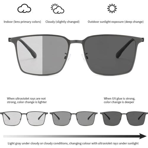 1 Pcs New Square Retro Rivet Photochromic Sunglasses Men Polarized Women Sports Sun Glasses Day Night Vision Driving Glasses