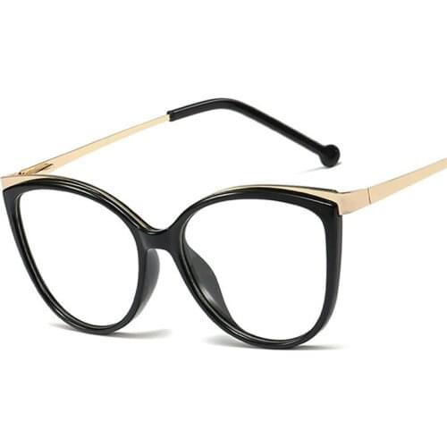 Veshion Plastic Titanium Retro Cat Eye Glasses Frames Ultralight Men Women Optical Fashion Computer Glasses
