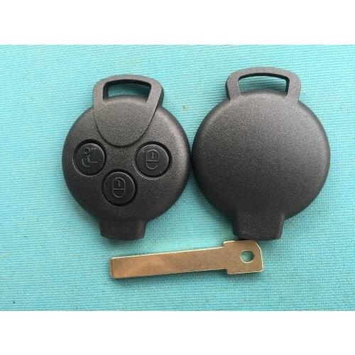 1Pc 3/4 Buttons Car Key Shell Remote Cover Case Blank Fob For Benz MB Smart 451 Uncut Blade No Logo Accessories Auto Parts Cheap