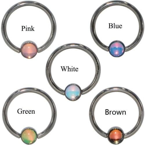 1pc 100% Titanium Captive Bead Nose Rings Flat Clip Ball CBR Closure Rings Nipple Piercings Rings Bone Earring Tragus Jewelry 16