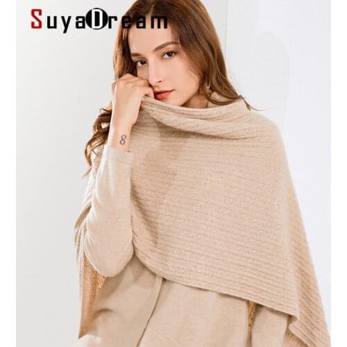 SuyaDream woman 100%Cashmere Clock V neck Pullovers Solid Warm Xmas Clocks 2020 Fall Winter Knit Coat
