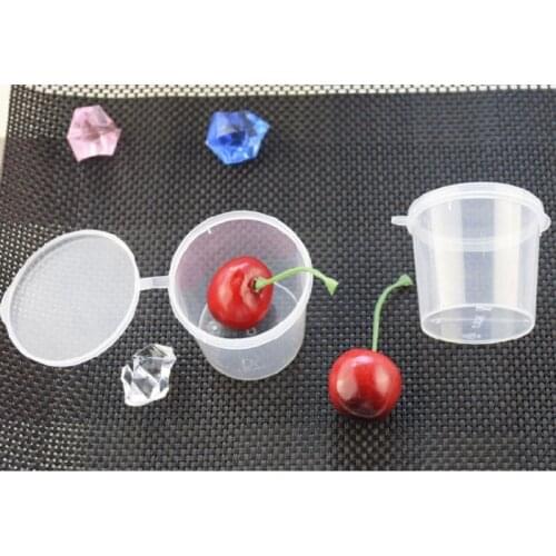 100Pcs 25ml Plastic Disposable Sauce Cups With Lid Food Storage Containers Boxes