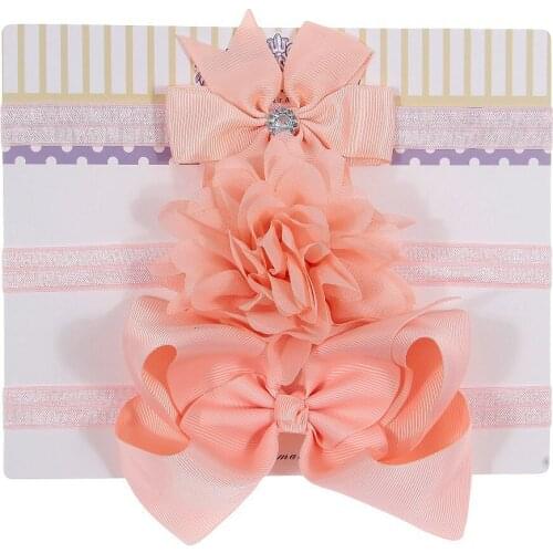 3Pcs Baby Elastic Flower Headband Headbands Girls Bebe Bowknot Headdress Toddler Infants Hair Accessories Photography Props