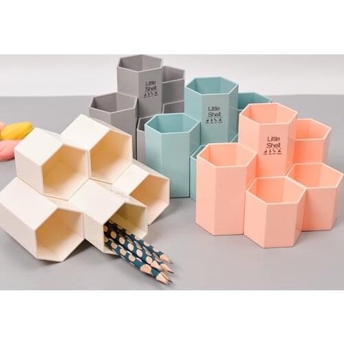 5pcs Multifunction Plastic Pp Desktop Storage Box Case Pencil Holder Pen Storage Case Desktop Office Pen Pencil Holder Organizer