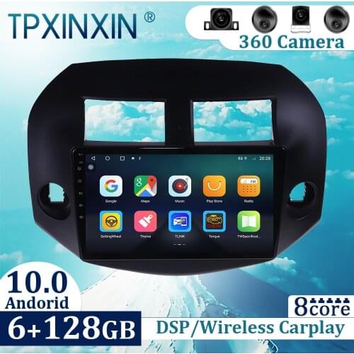 6+128GB For Toyota RAV4 2005-2013 Android 10 Carplay Radio Player Car GPS Navigation Head Unit Car Radio with Screen