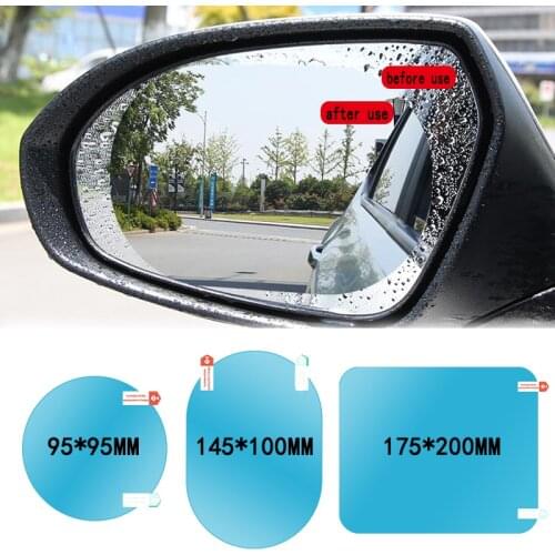 2Pcs/set Rainproof Car Accessories Car Mirror Window Clear Film Membrane Anti Fog Anti-glare Waterproof Sticker Driving Safety