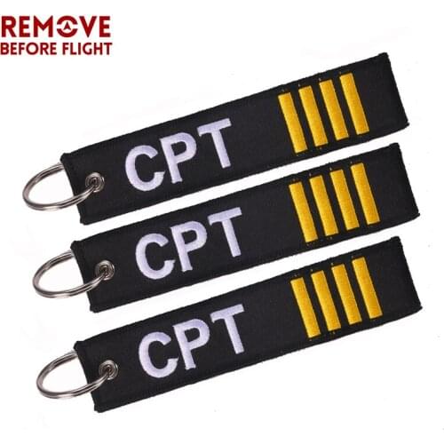 Remove Before Flight Key Chain 3PCS/LOT Captain Key Chain Gifts Tag OEM Embroidery Motorcyclesr and Car KeyRing chaveiro llavero