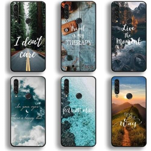 Travel Mountain Sea Beach Quotes Phone Case Huawei Y6P Y8S Y8P Y5II Y5 Y6 2019 P Smart Prime Pro