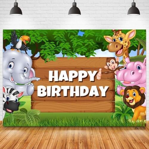 Custom Forest Jungle Wild Animal Safari Party Green Leaves Backdrop Baby Shower Birthday Photography Background For Photo Studio