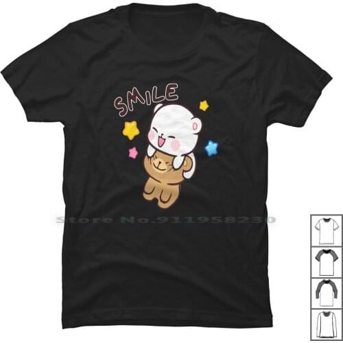 Mocha Mochi Couples T Shirt 100% Cotton Birthday Cartoon Cute Bear Ear Day Chi Up Hi