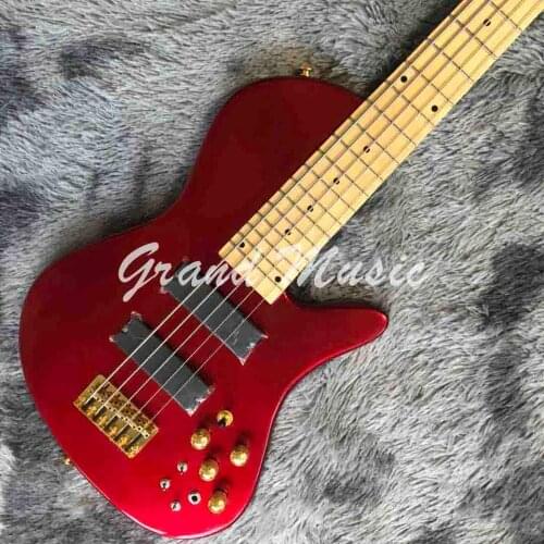 Custom Built Butters-flying 5 Strings Bass in Red Finish