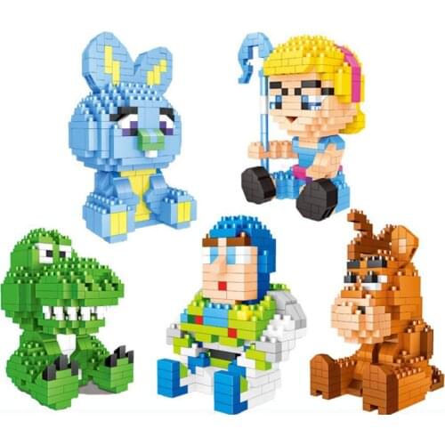 Disney Toy Story nanobrick cartoon figures Buzz Lightyear Rex Bo Peep Bulleye BUNNY micro diamond blocks unicorn build brick toy
