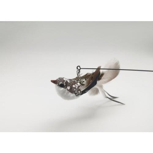 Cat Simulation Bird Lengthening Steel Wire Rod Feather Funny Cat Rod Toys Long Tail