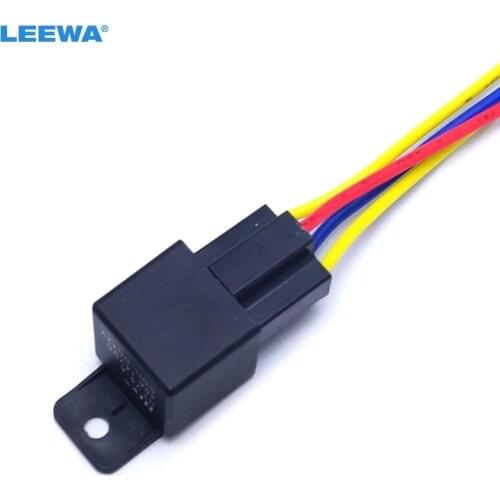 LEEWA 1pc Car Automotive -pin 12VDC 40/30A Constant-Closed Relay Controller With Wire Harness Adapter #CA3883