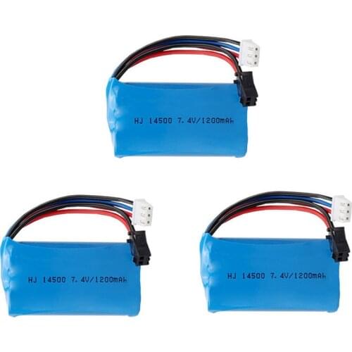 7.4V 1200mAh Li-ion Battery 14500 for Electric Toys Water Bullet Gun Spare Parts 2s 7.4v Battery 1pcs to 3pcs