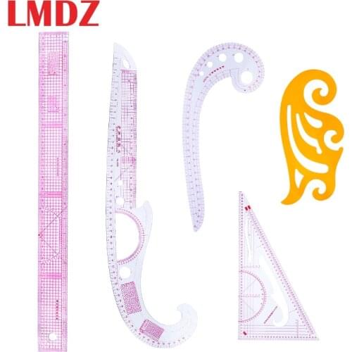 LMDZ 5pcs Sewing Metric Styling Rulers Curve Set Cutting Ruler Arm Sleeve Yardstick Multipurpose Sewing Tools for Clothing