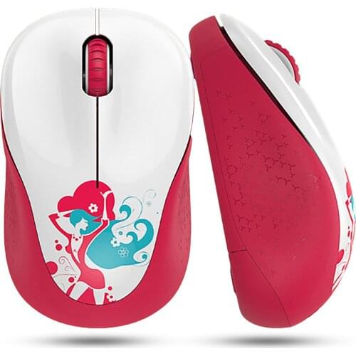 Girl Cute Cartoon 1500 DPI Wireless Computer Receiver Mini Mouse for PC Laptop Printing Gaming Mouse