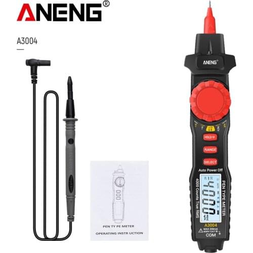 ANENG A3004 Multimeter Pen Type Meter 4000 Counts Non Contact AC/DC Voltage Resistance Capacitance Diode Continuity Tester Tool