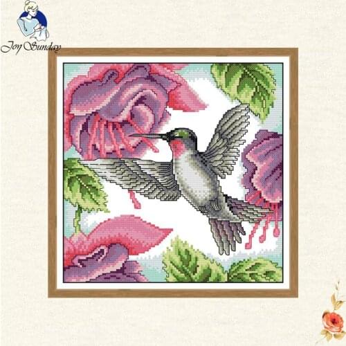 Birds and flowers Patterns Cross Stitch Kits 11CT Printed Fabric 14CT Canvas Counted Chinese Cross-stitch DIY Embroidery gift