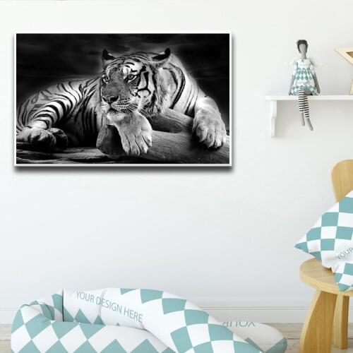 White Tiger Painting Wall Art Canvas Paintings Posters and Prints Vintage Animals Wall Art Pictures Living Room Home Decoration