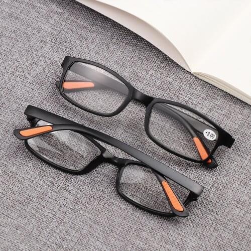 1Pcs Square Frame Reading Glasses Men Women Ultra-light Resin Anti-skidding Eyeglasses Presbyopic Vision Care Eye wear +1.0~+4.0