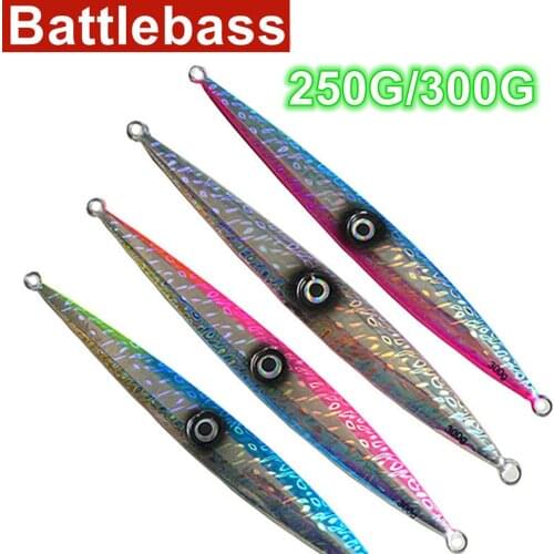 Sale discounts BATTLEBASS Metal jig lures 250g 300g Fishing jigging lure Clearance artificial sinking Fast Slow fishing Bait