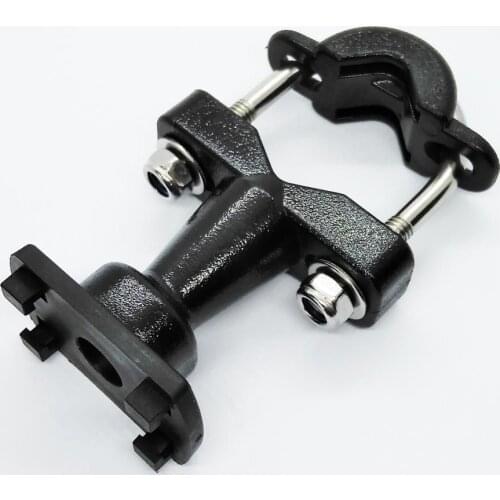 Motorcycle Bicycle Bike Handle Bar Rail Mount Base with Universal 4 Pin Connection Adapter