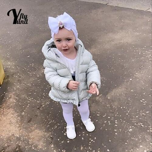 Yundfly Shining Rhinestone Bowknot Baby Girl Turban Hat Solid Color Handmade Bows Newborn Cap Kids Hair Accessories Holiday Gift