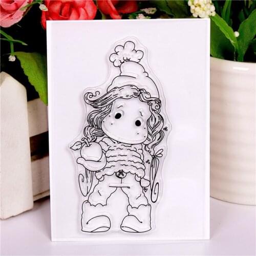 Take apple girl pattern Stamp Scrapbooking New Alphabet Stamp Embossing Craft Silicone Transparent Stampstampons