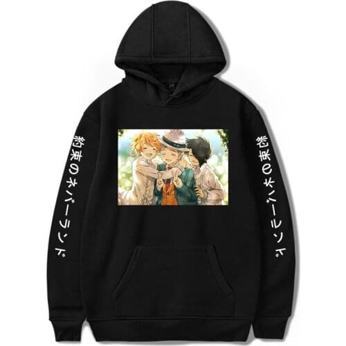 Promised Neverland Hoodie Anime Fashion Print Student casual Hooded Loose Long Sleeve leisure Sweatshirts Warm Pullovers Unisex