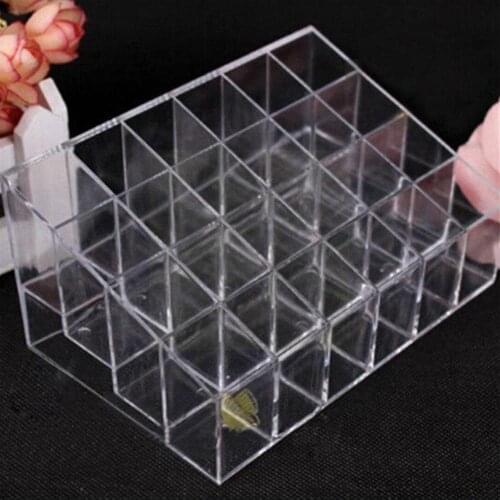 High Quality Lattice Trapezoid Plastic Transparent Holder Makeup Box Stand Display Organizer Cosmetic Rack Lipstick Rack Z3A1