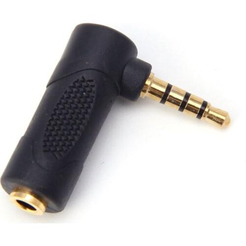 1PC 3.5mm Jack Right Angle Male To Female Audio Stereo Headphone Plug Adapter R9JB