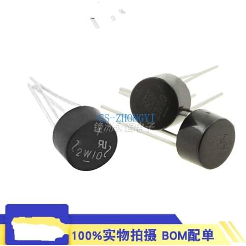 10PCS 2W10 2A1000V Rectital Bridge Heap 2A Round Bridge New (2W06 2W08) Taiwan Original