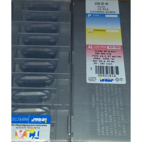 10PCS CARBIDE INSERT GIDA80-40 IC20
