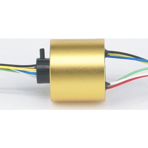 12.7mm Hole 56mm OD 6 Wires 10A 250Rpm Capsule Slip Ring Alloy Case For Monitor Robotic Wind Power Generator