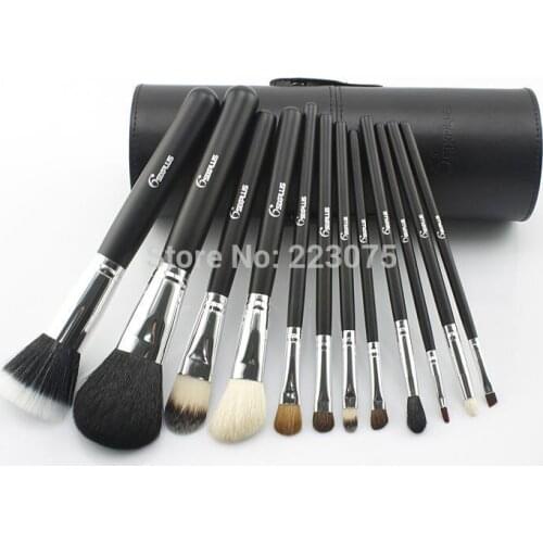 12 pcs Makeup Brush Set Black Professional Cosmetic Brand Brushes