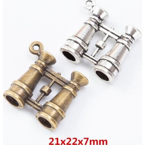 15 pieces of retro metal zinc alloy telescope pendant for DIY handmade jewelry necklace making 7378